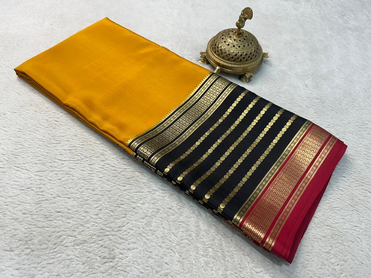 Pure Mysore Silk Plain Saree