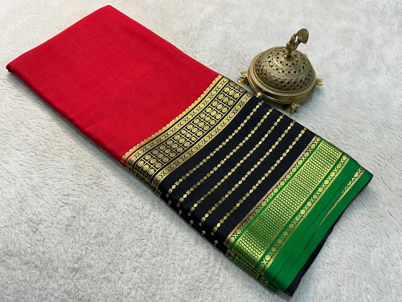 Pure Mysore Silk Plain Saree