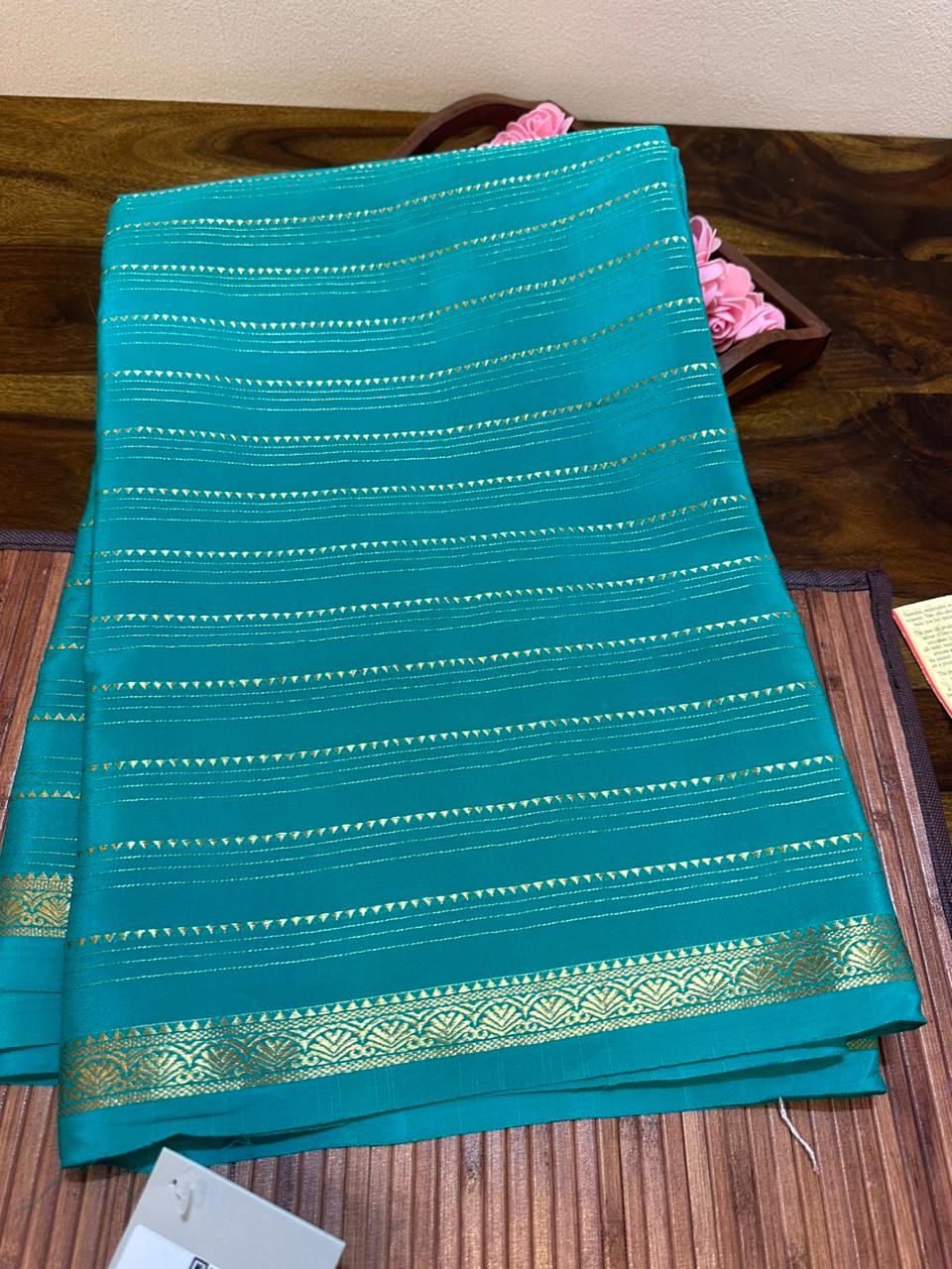 Pure mysore silk sarees with pure real gold and real silver zari saree