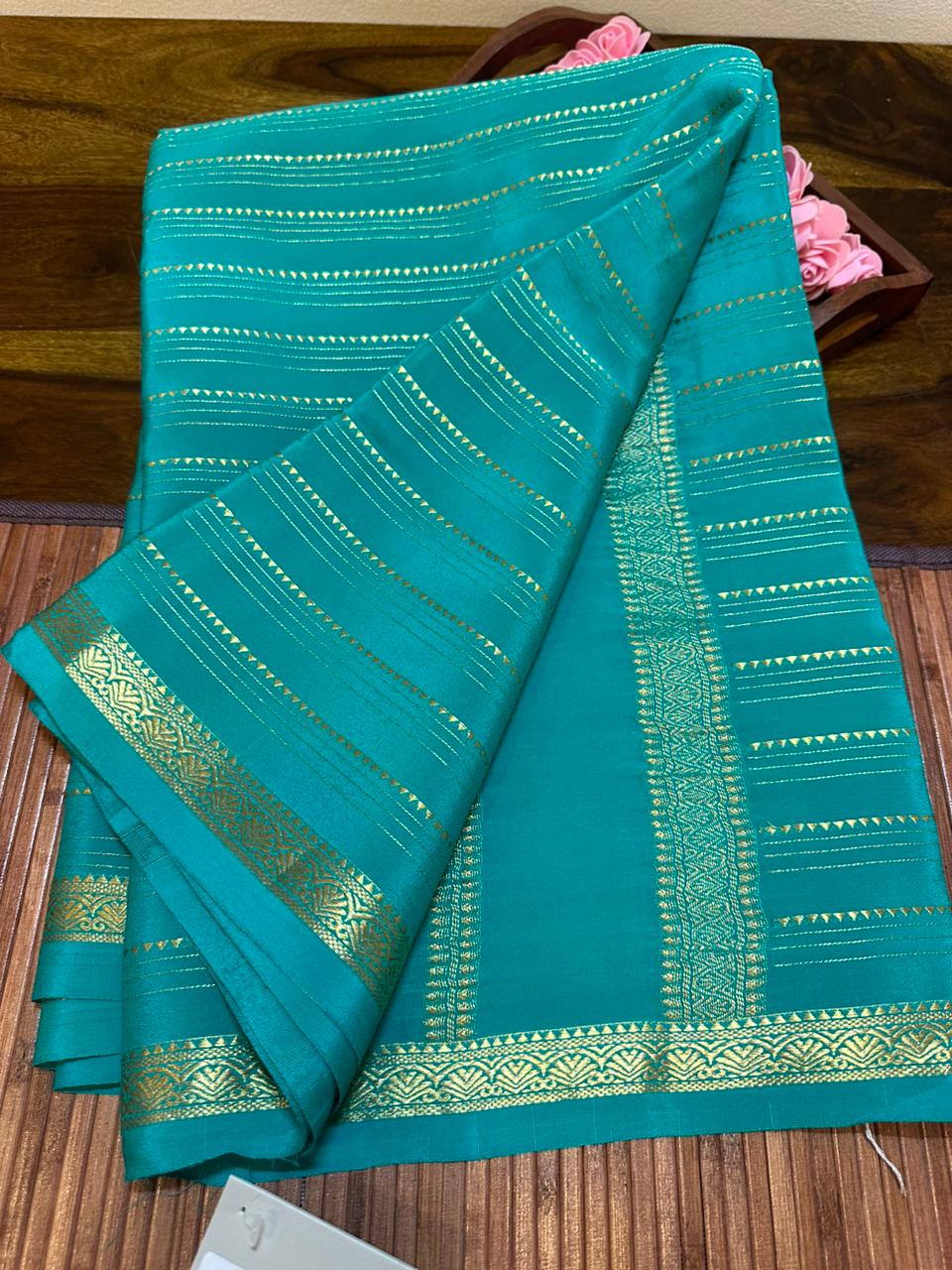 Pure mysore silk sarees with pure real gold and real silver zari saree