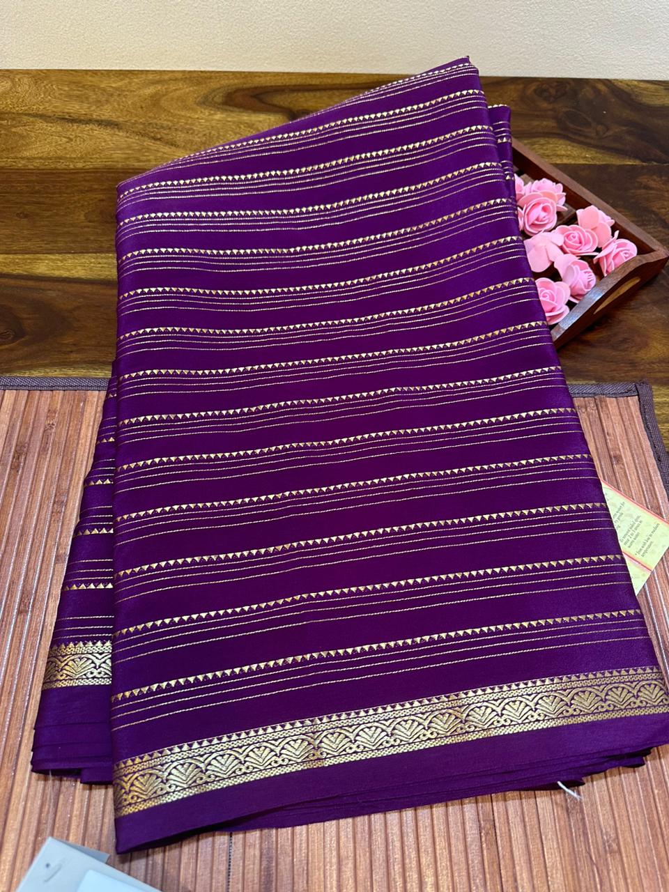 Pure mysore silk sarees with pure real gold and real silver zari saree