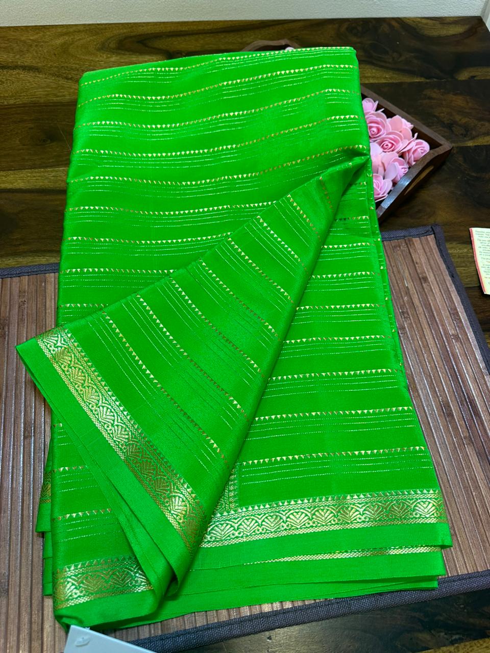 Pure mysore silk sarees with pure real gold and real silver zari saree
