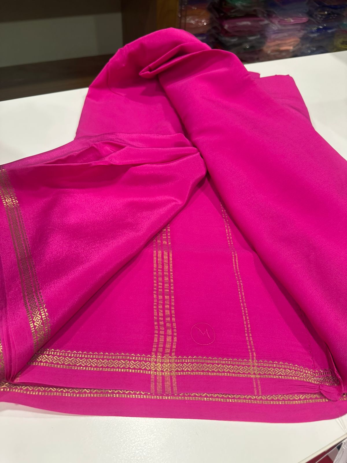 Pure zari mysore silk gold and silver zari saree