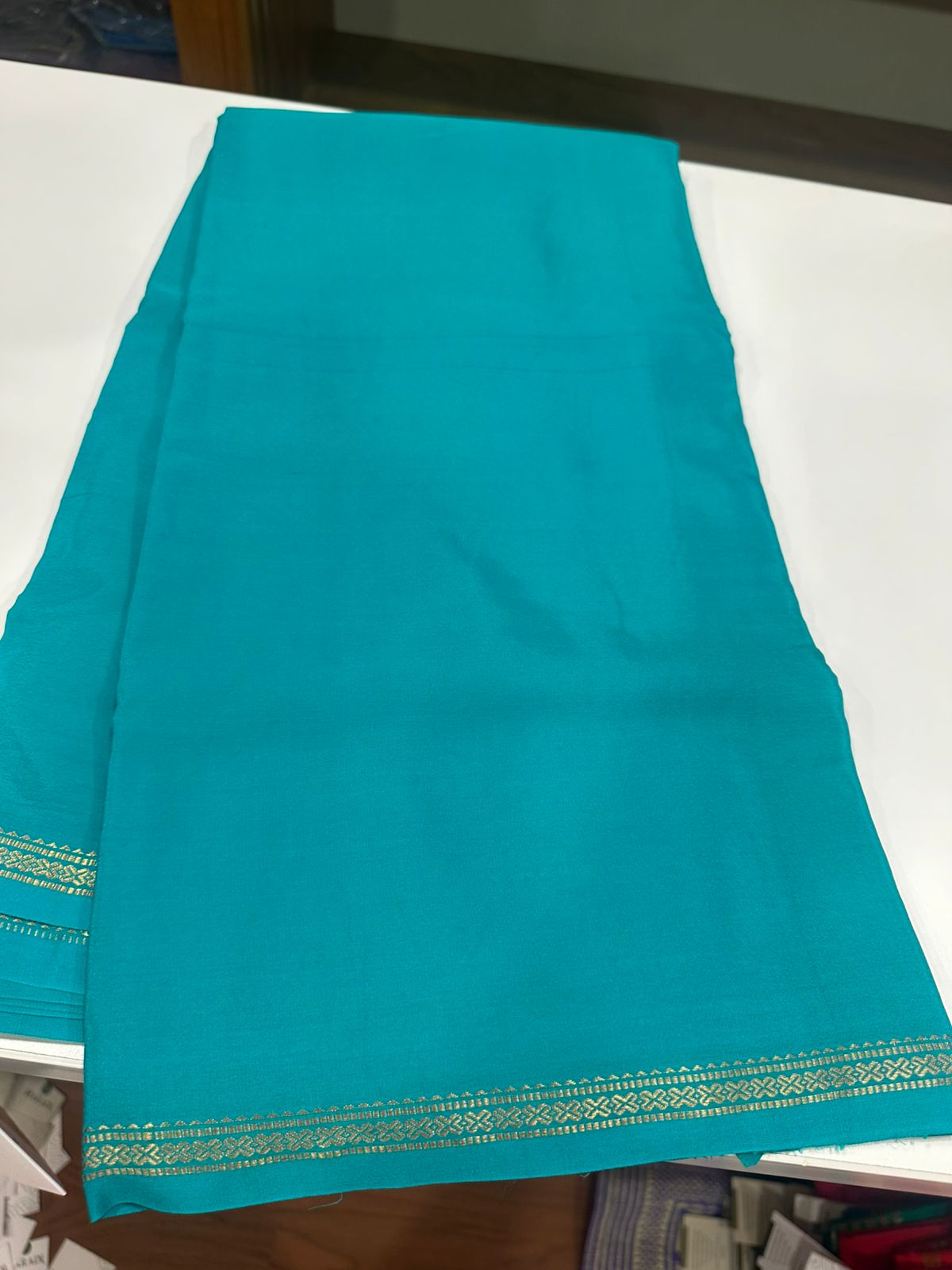 Pure zari mysore silk gold and silver zari saree