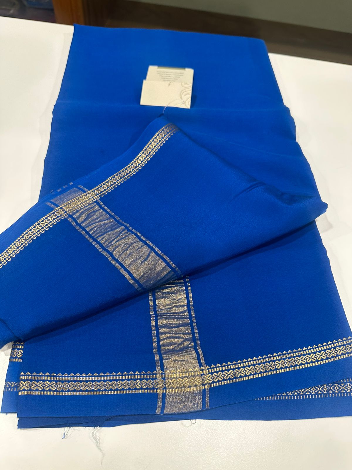 Pure zari mysore silk gold and silver zari saree