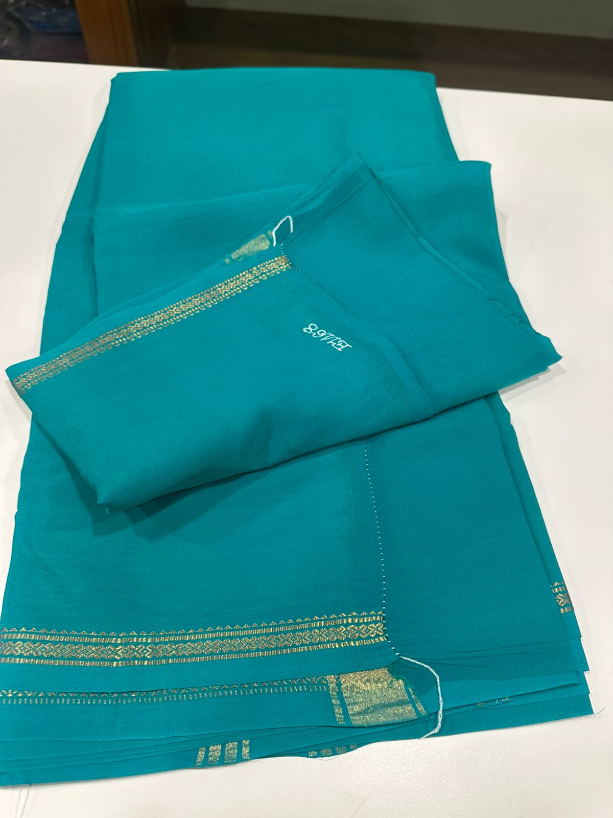 Pure zari mysore silk gold and silver zari saree