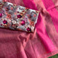 Purely handwoven baswada staple plain cotton silk saree