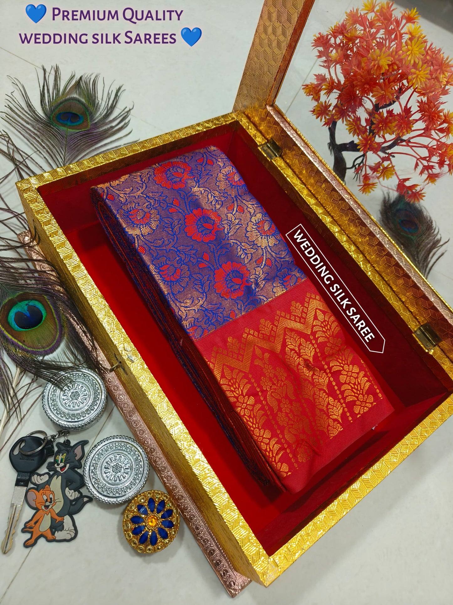 Elegant Samuthrika Vasthrakala Semi Silk Wedding Saree