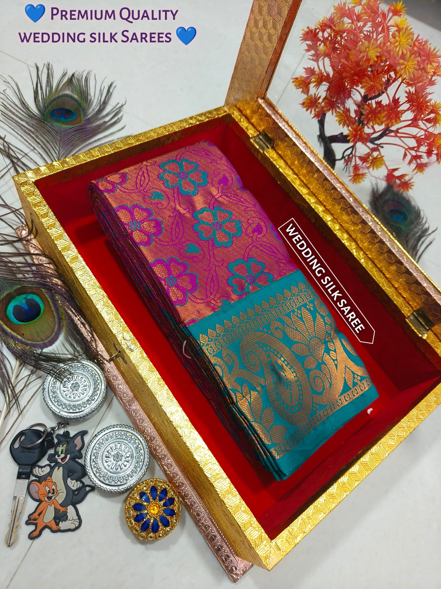 Elegant Samuthrika Vasthrakala Semi Silk Wedding Saree