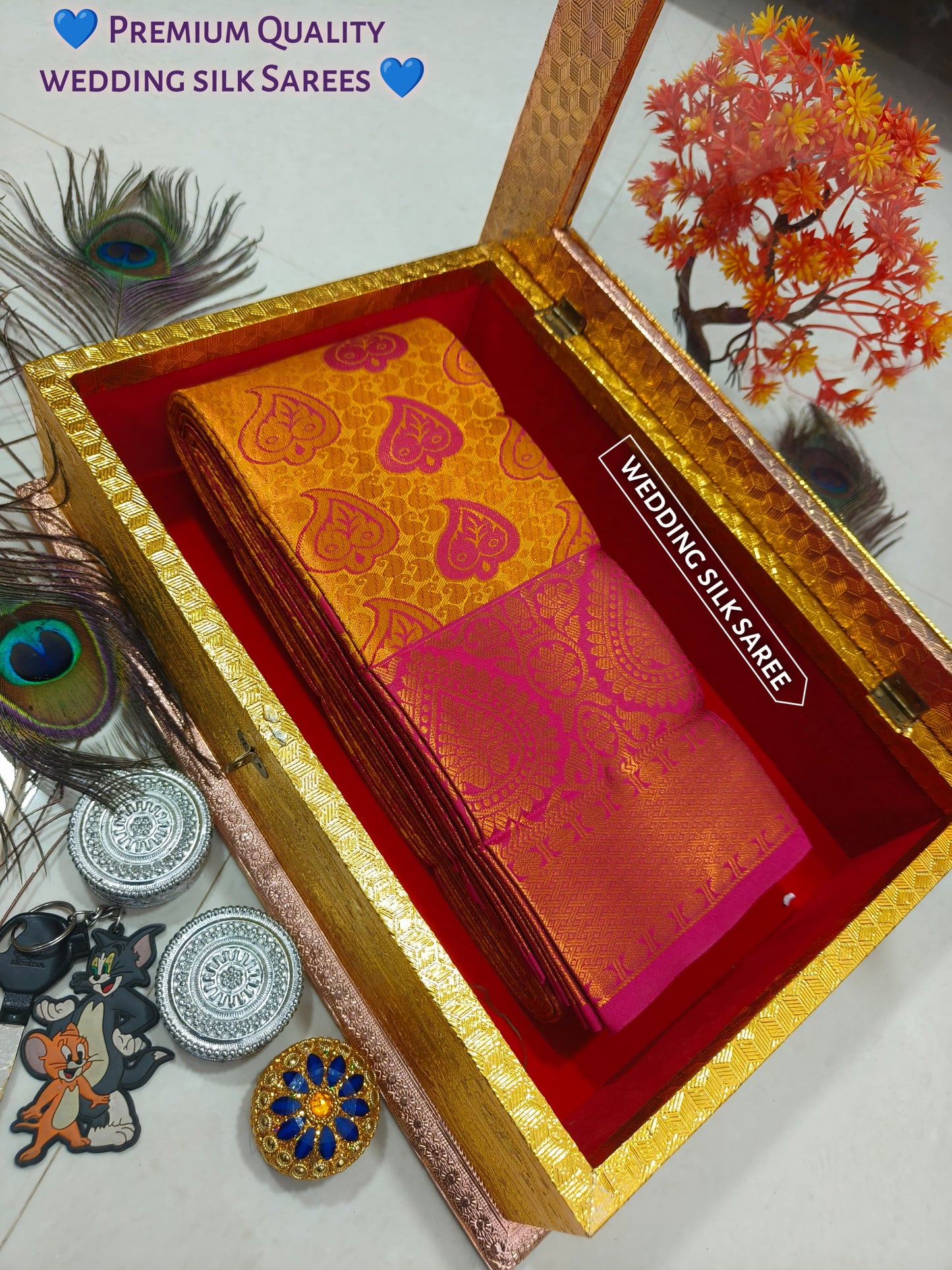 Elegant Samuthrika Vasthrakala Semi Silk Wedding Saree