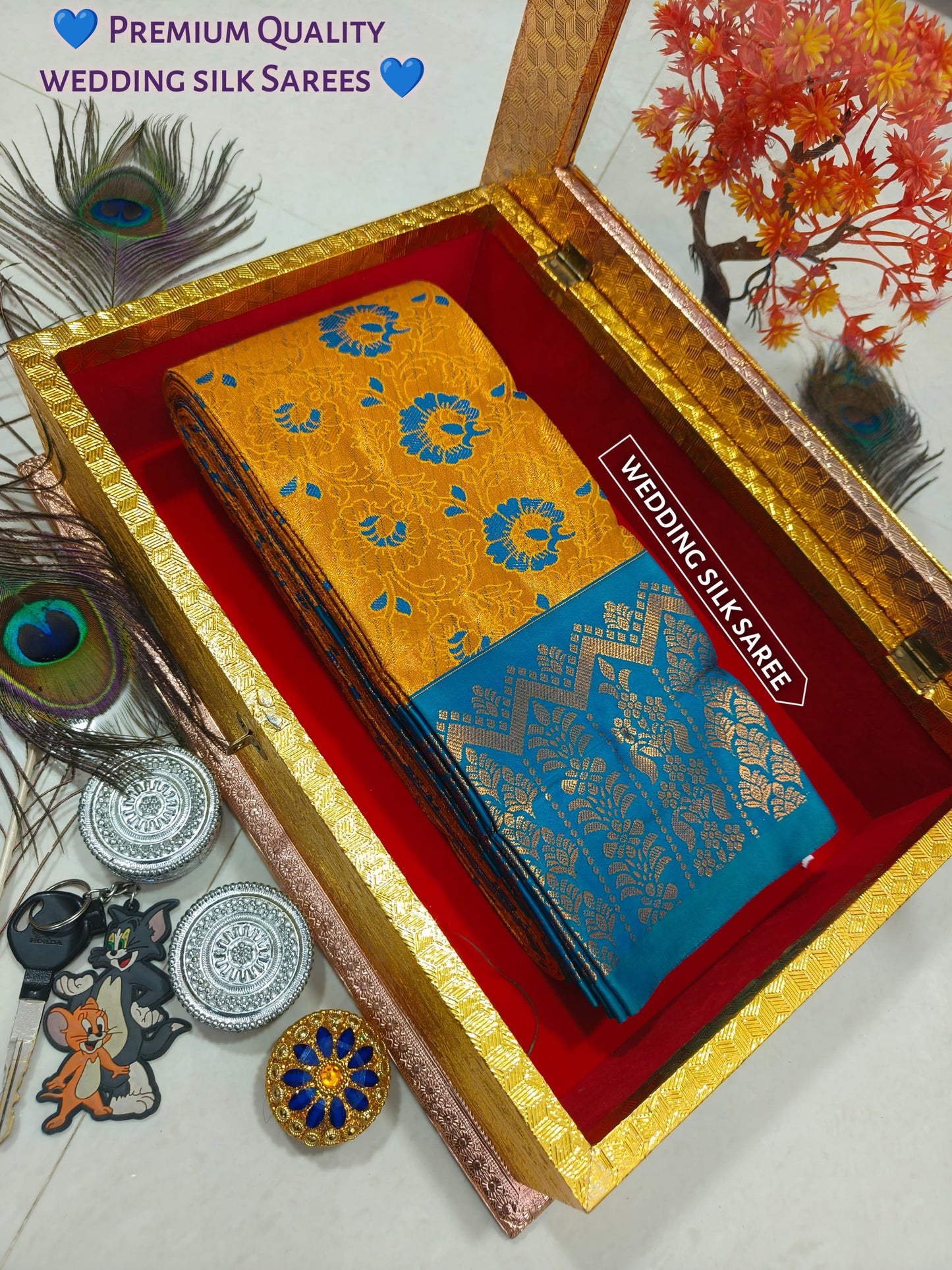 Elegant Samuthrika Vasthrakala Semi Silk Wedding Saree