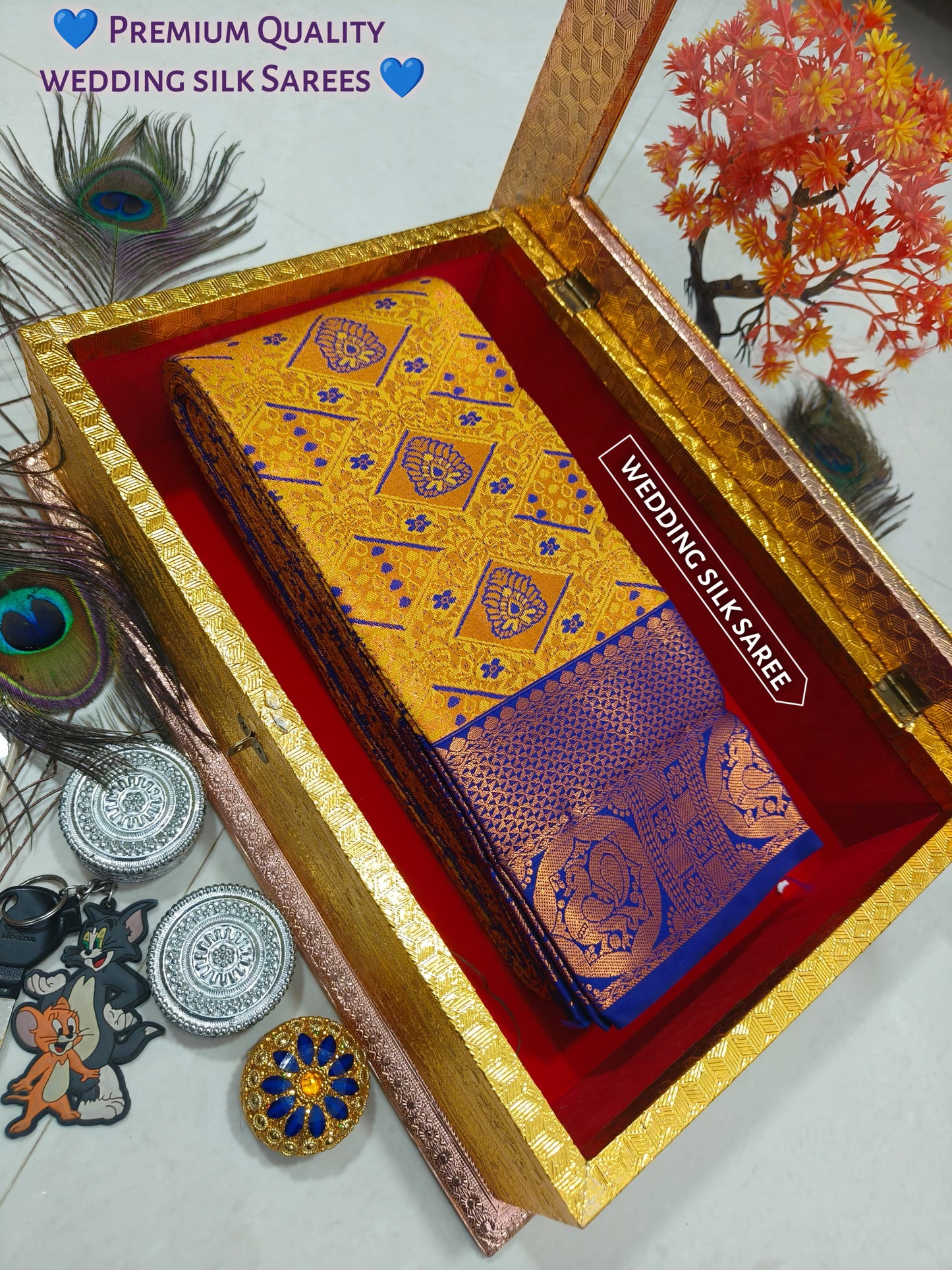 Elegant Samuthrika Vasthrakala Semi Silk Wedding Saree