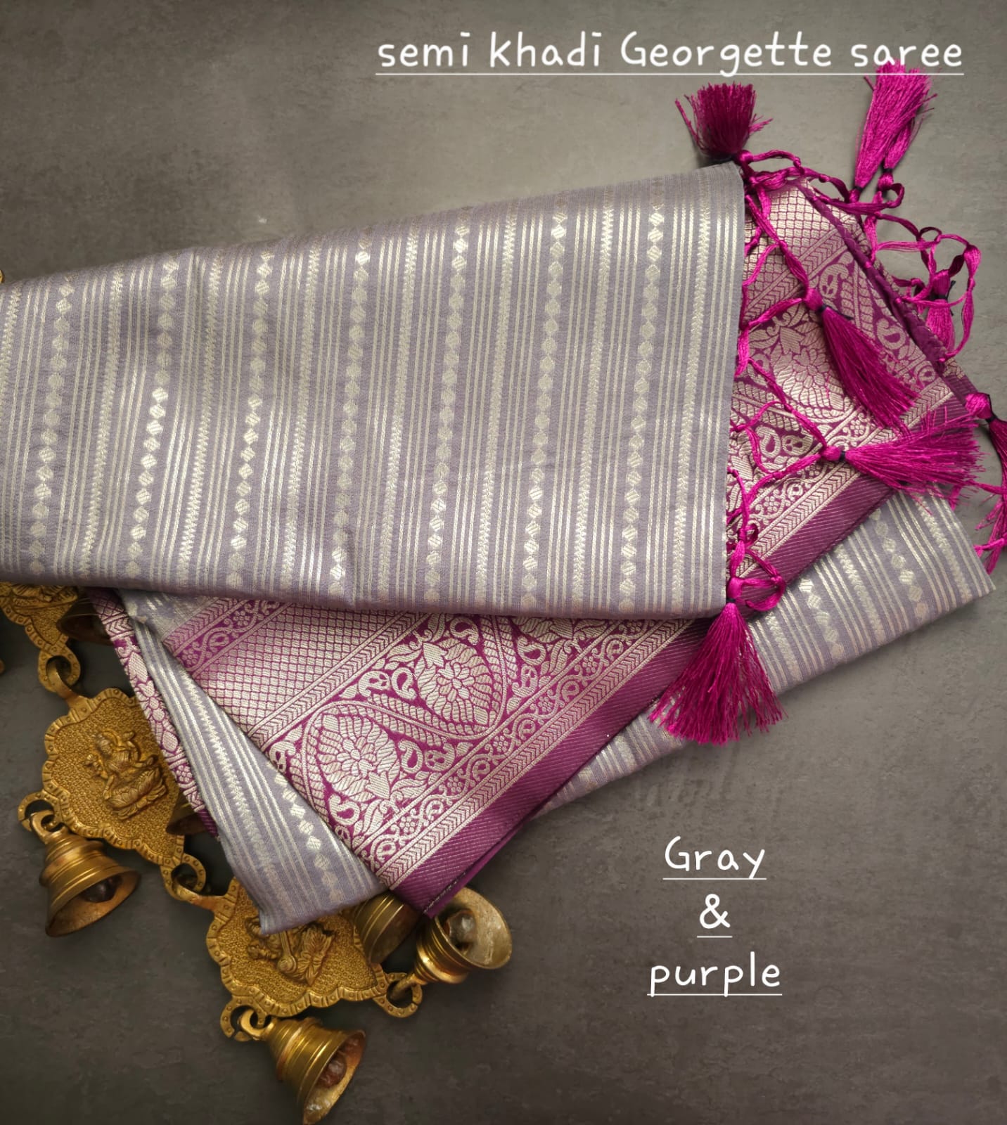 Semi khadi georgette with luckhnovi zari saree