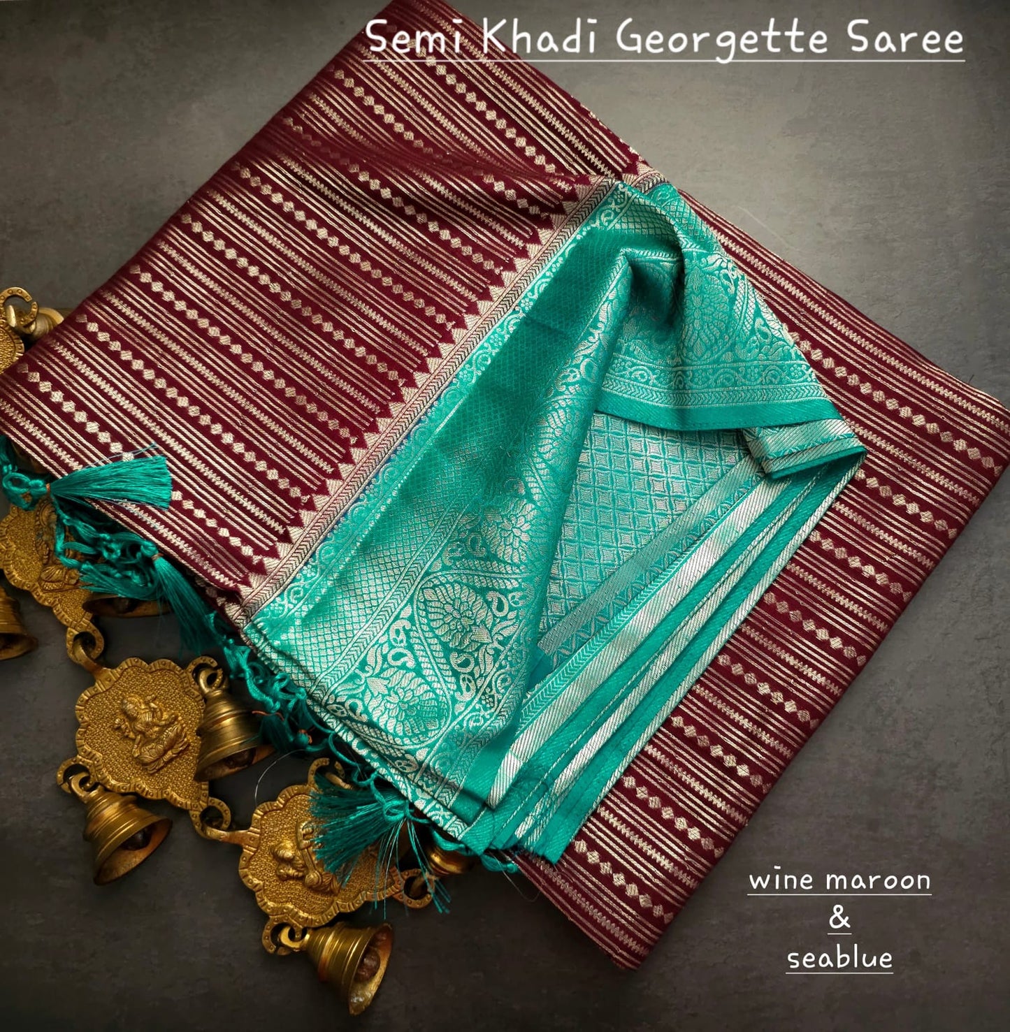 Semi khadi georgette with luckhnovi zari saree