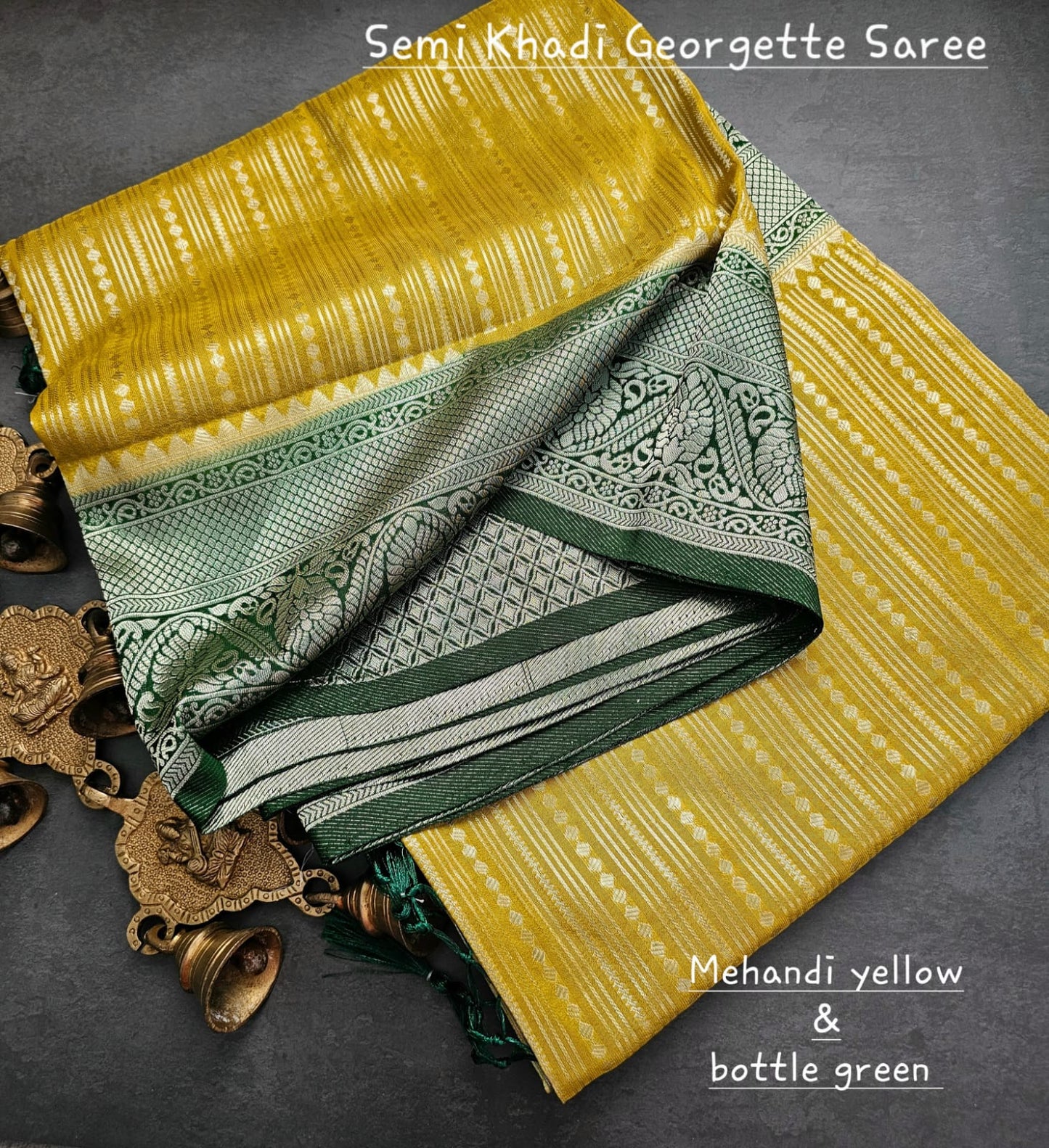 Semi khadi georgette with luckhnovi zari saree