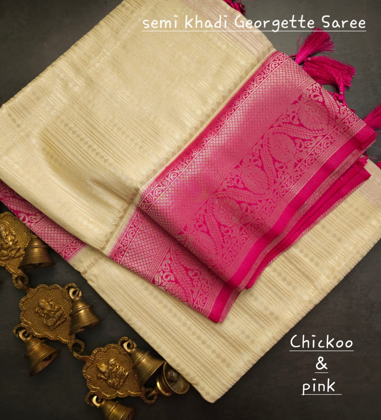 Semi khadi georgette with luckhnovi zari saree