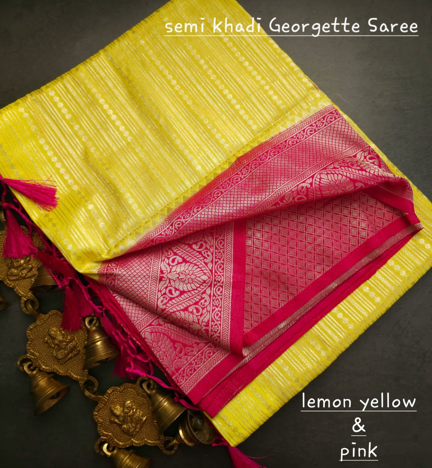 Semi khadi georgette with luckhnovi zari saree