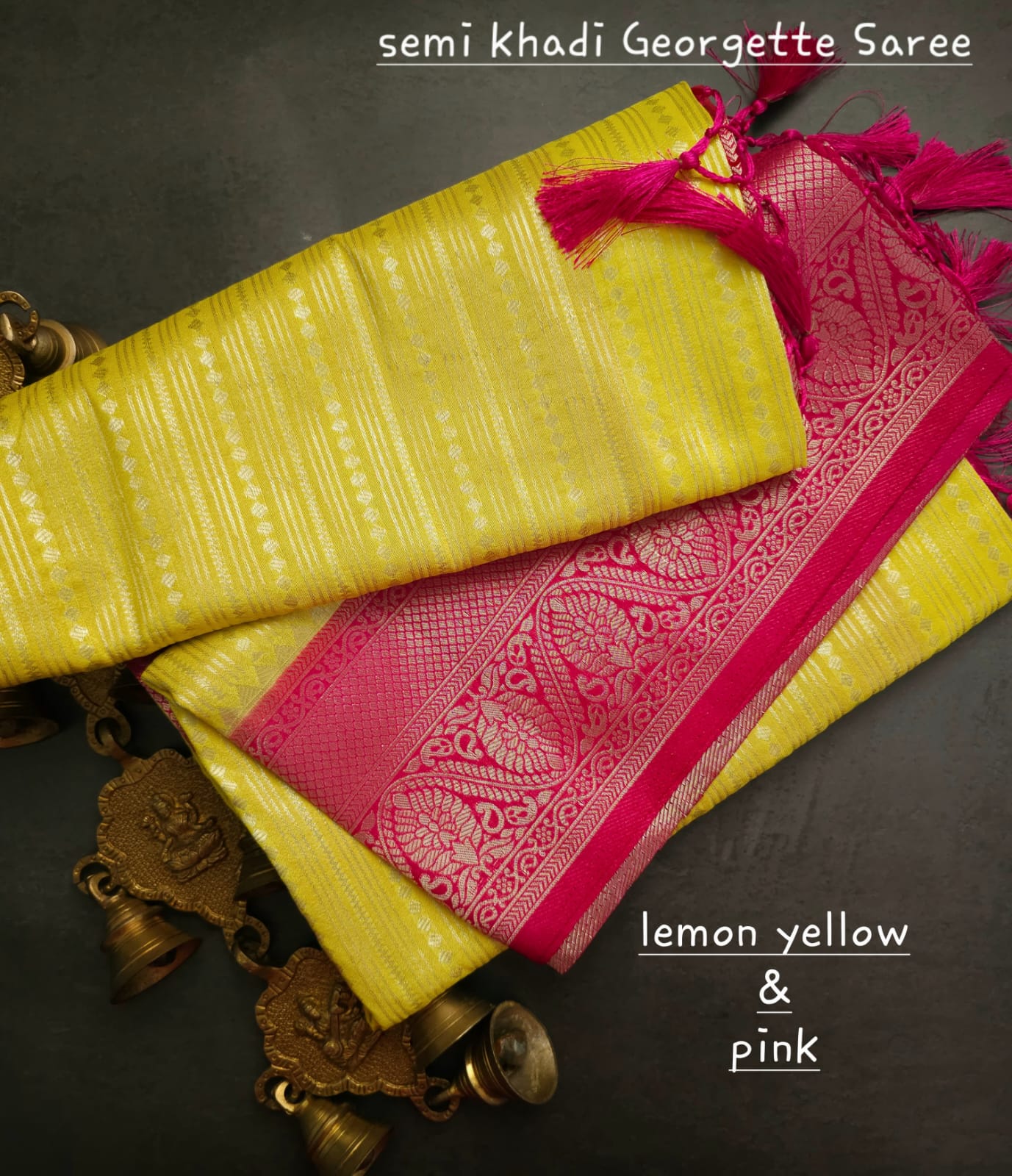 Semi khadi georgette with luckhnovi zari saree