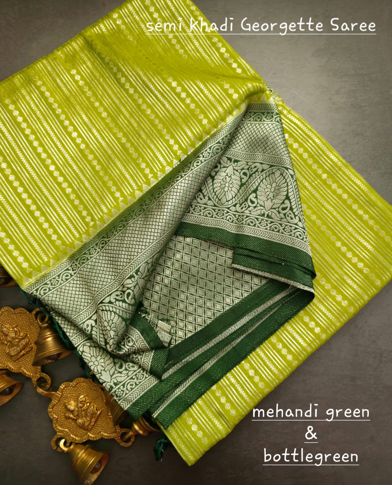 Semi khadi georgette with luckhnovi zari saree