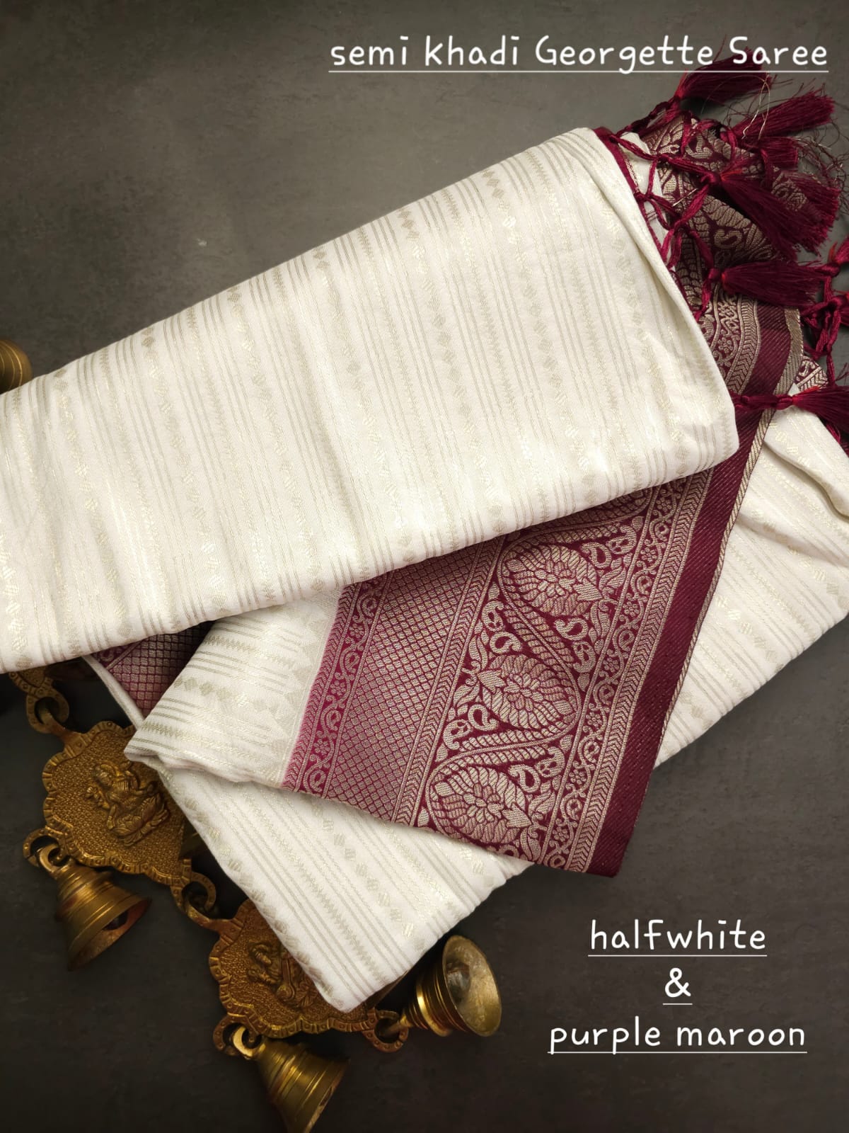 Semi khadi georgette with luckhnovi zari saree