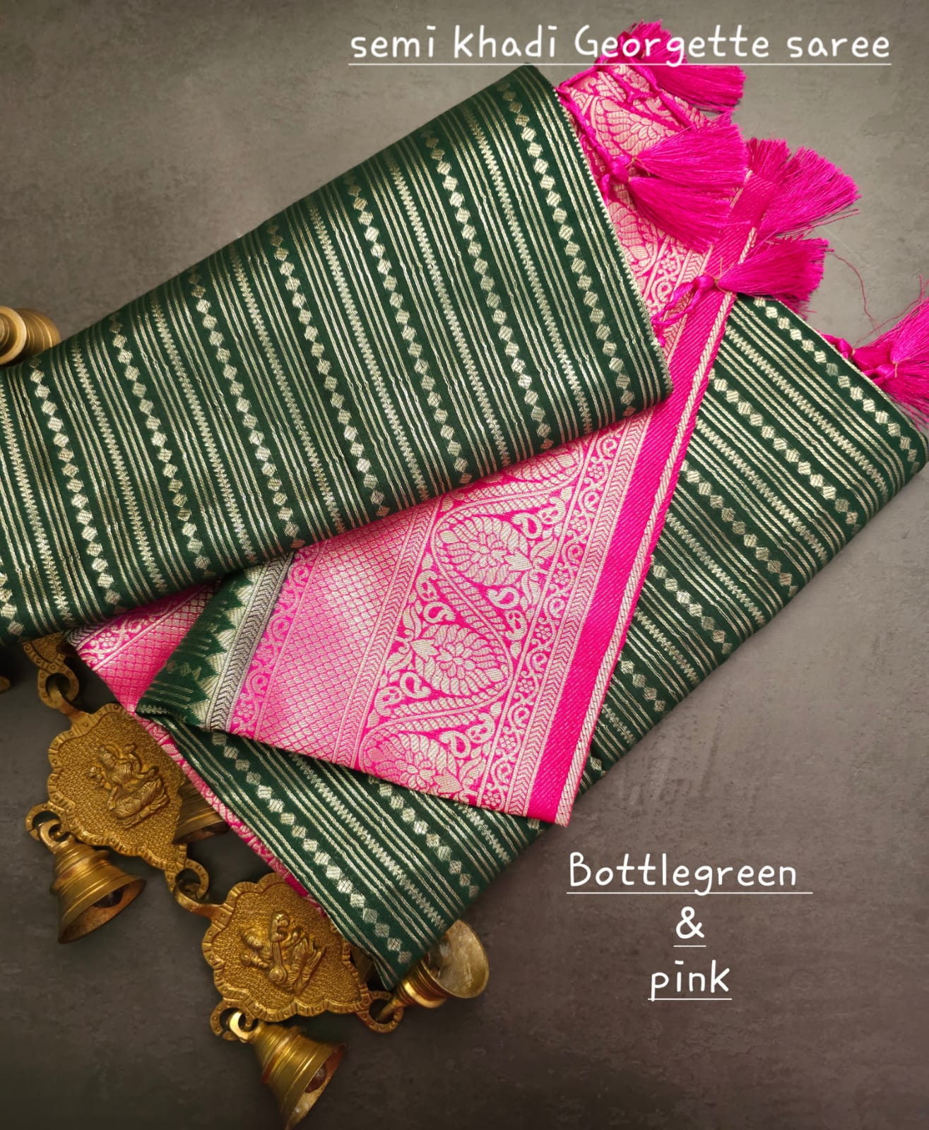 Semi khadi georgette with luckhnovi zari saree