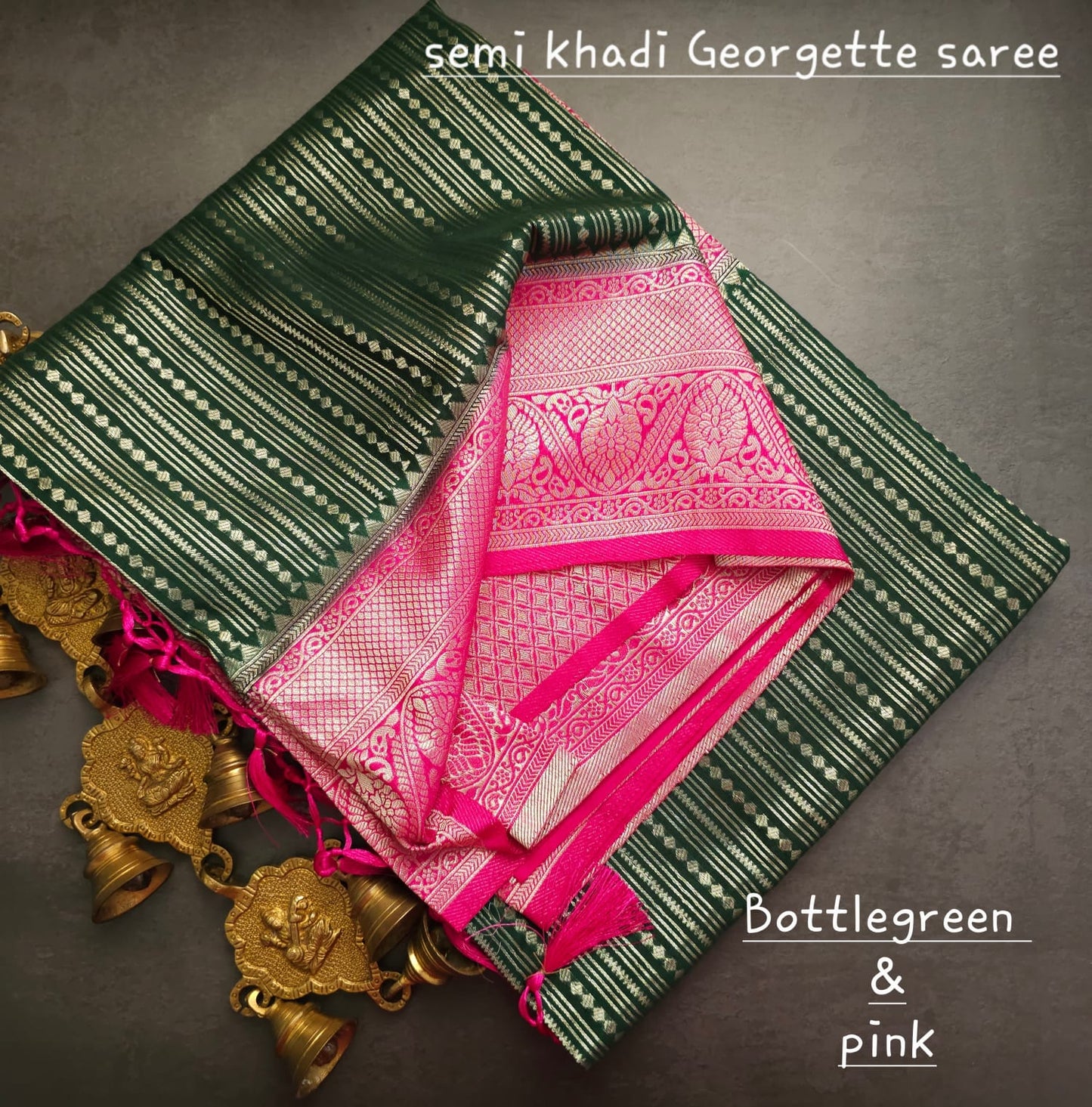 Semi khadi georgette with luckhnovi zari saree