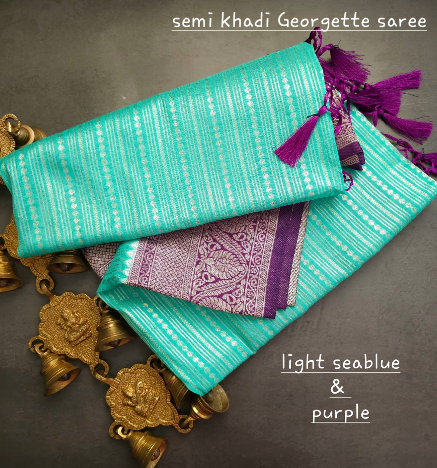 Semi khadi georgette with luckhnovi zari saree