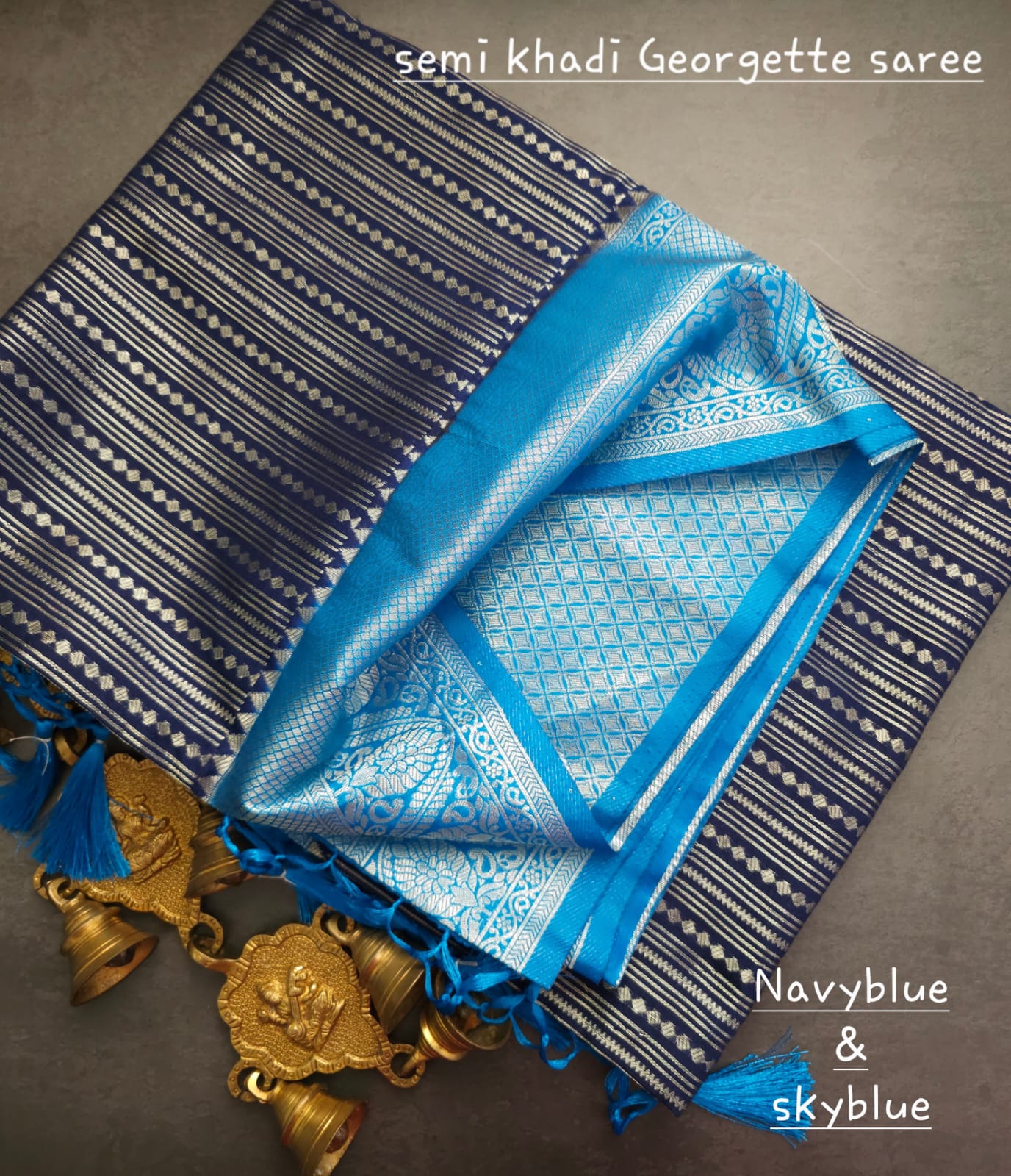 Semi khadi georgette with luckhnovi zari saree