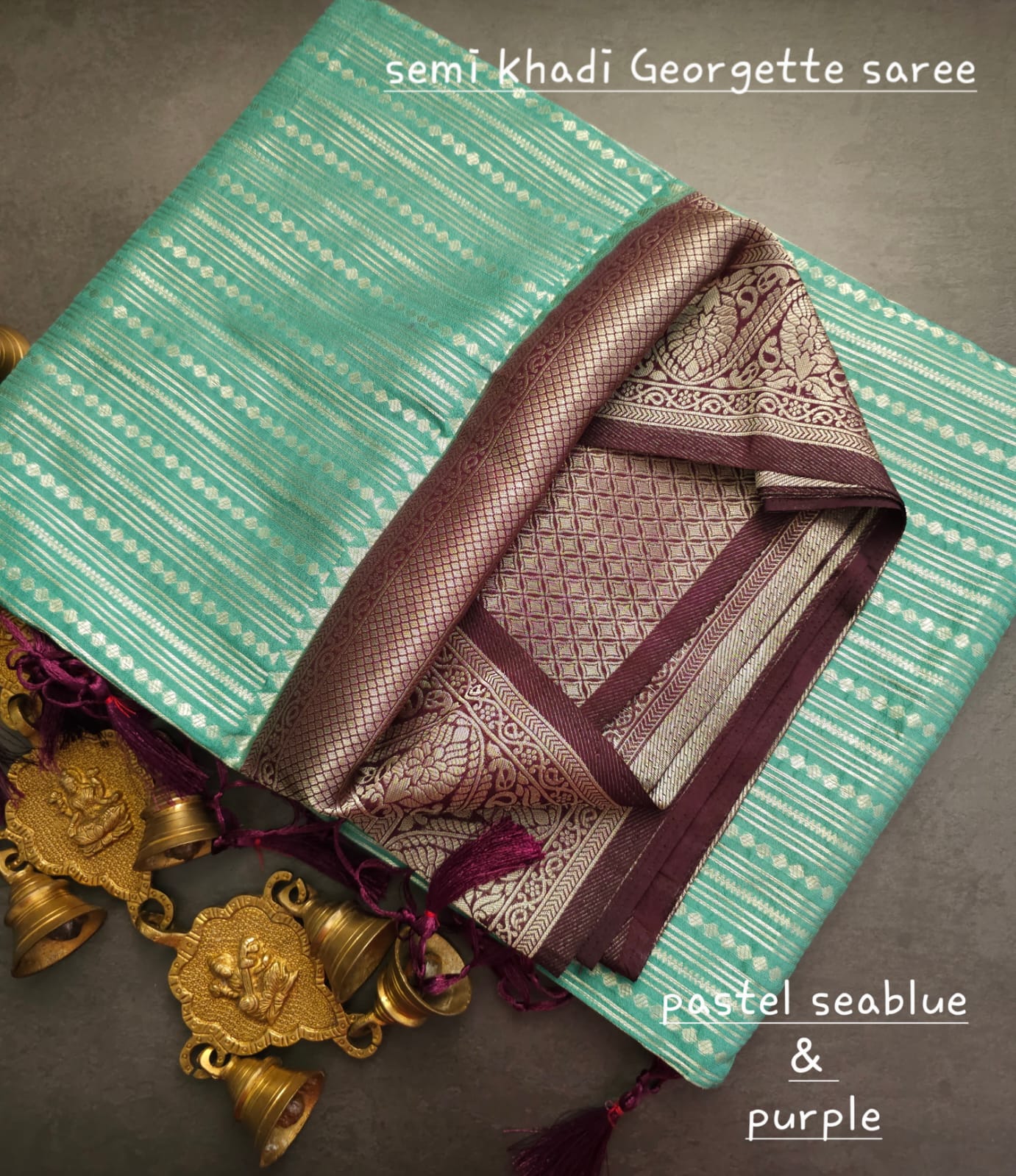 Semi khadi georgette with luckhnovi zari saree