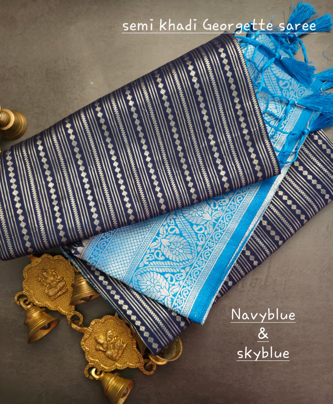 Semi khadi georgette with luckhnovi zari saree