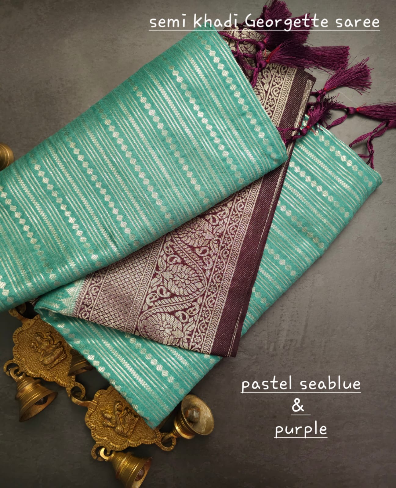 Semi khadi georgette with luckhnovi zari saree