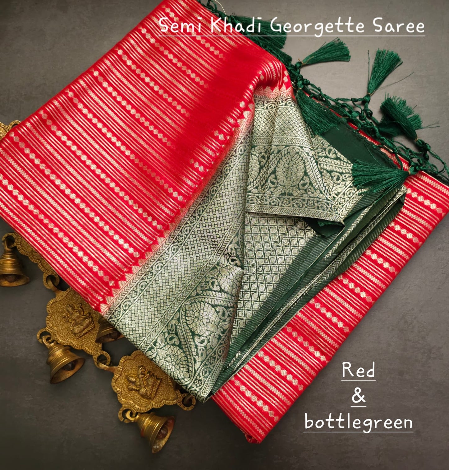Semi khadi georgette with luckhnovi zari saree