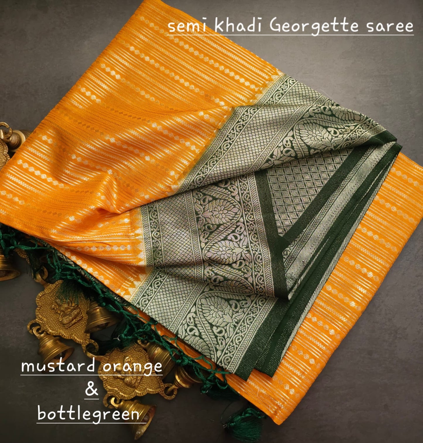 Semi khadi georgette with luckhnovi zari saree