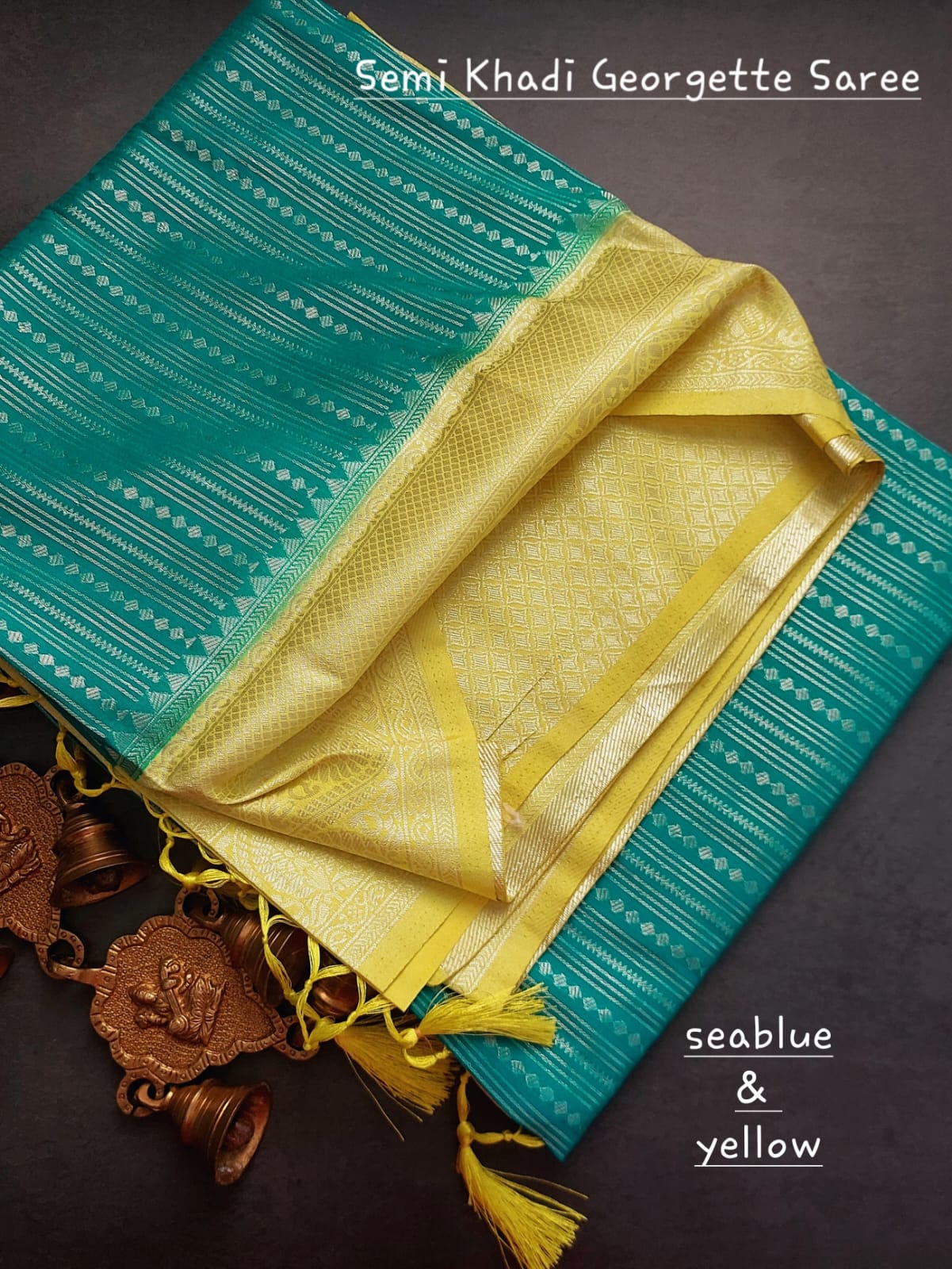 Semi khadi georgette with luckhnovi zari saree