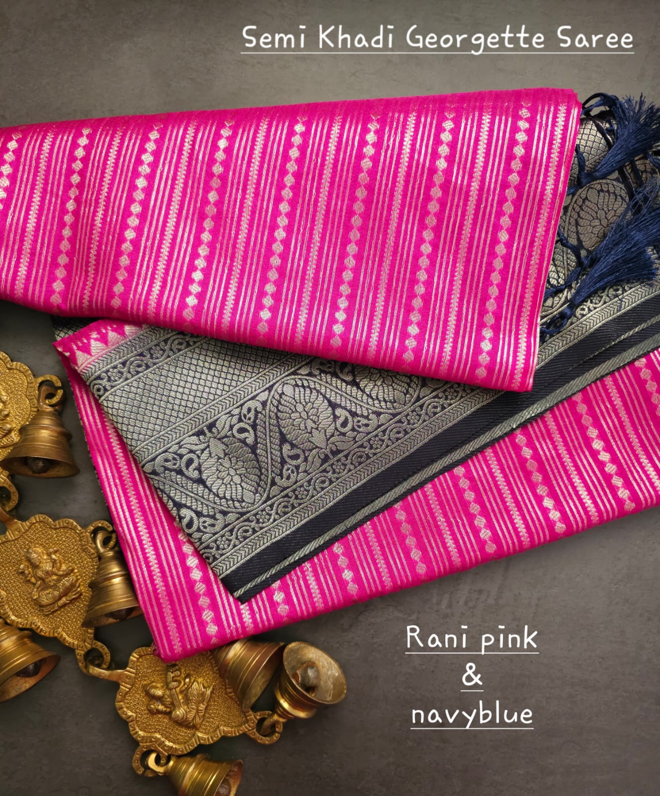 Semi khadi georgette with luckhnovi zari saree