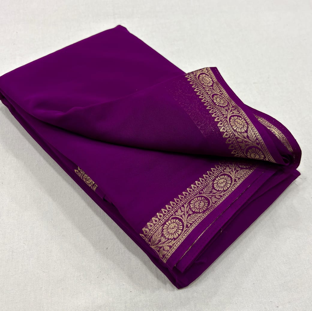 Semi Mysore Crape Silk Saree