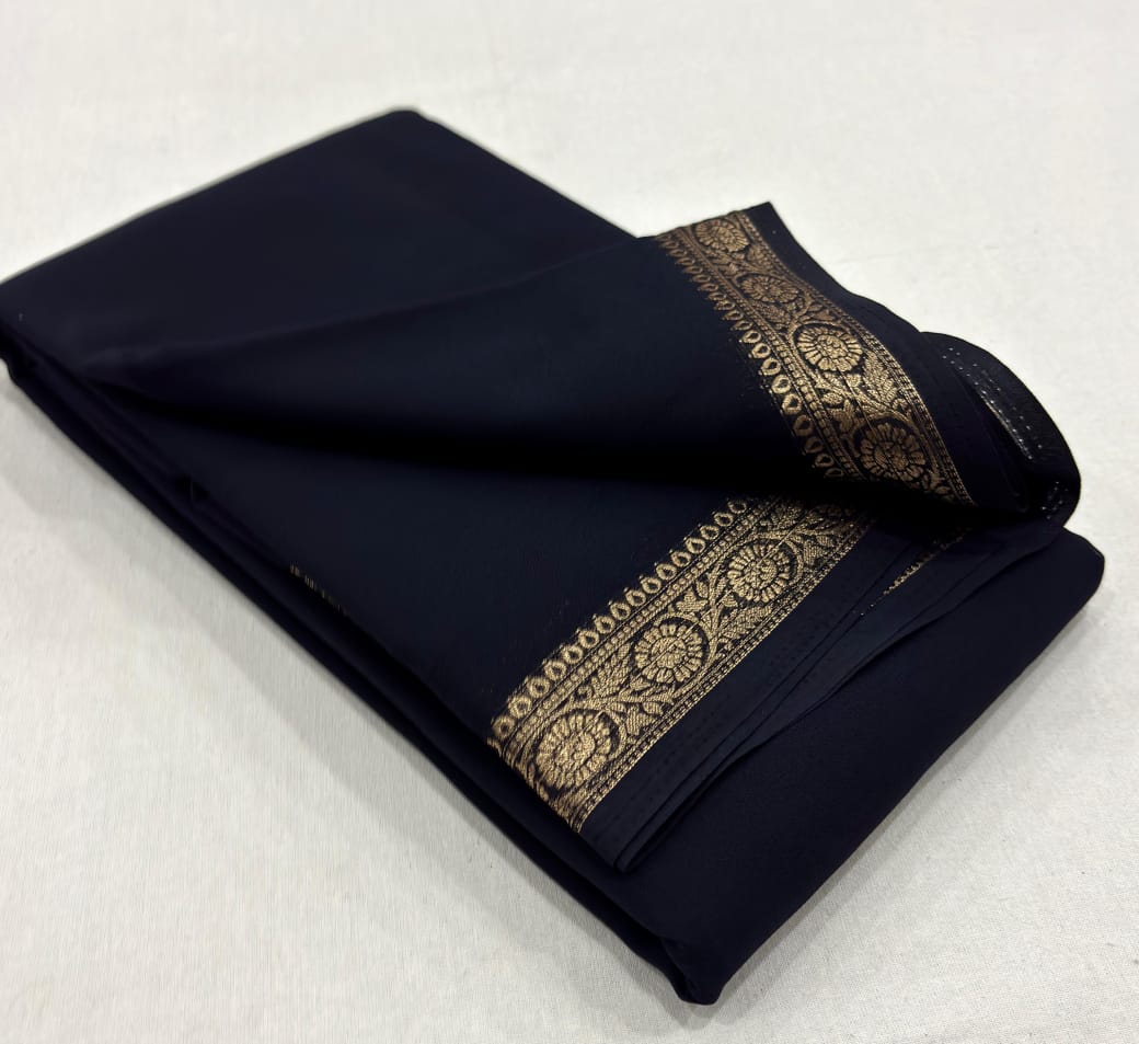Semi Mysore Crape Silk Saree