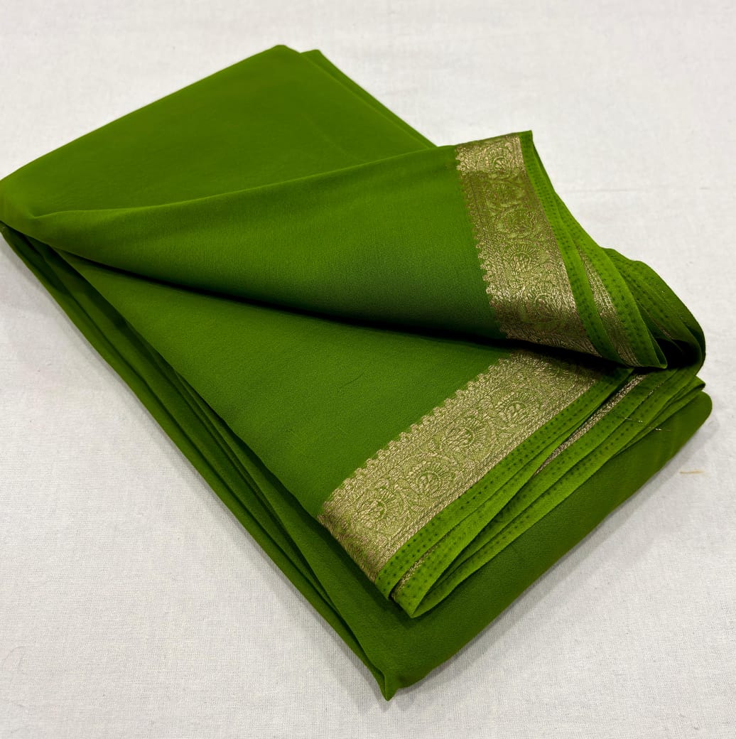 Semi Mysore Crape Silk Saree
