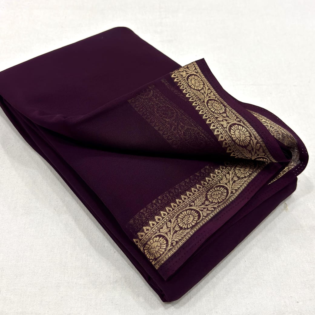 Semi Mysore Crape Silk Saree