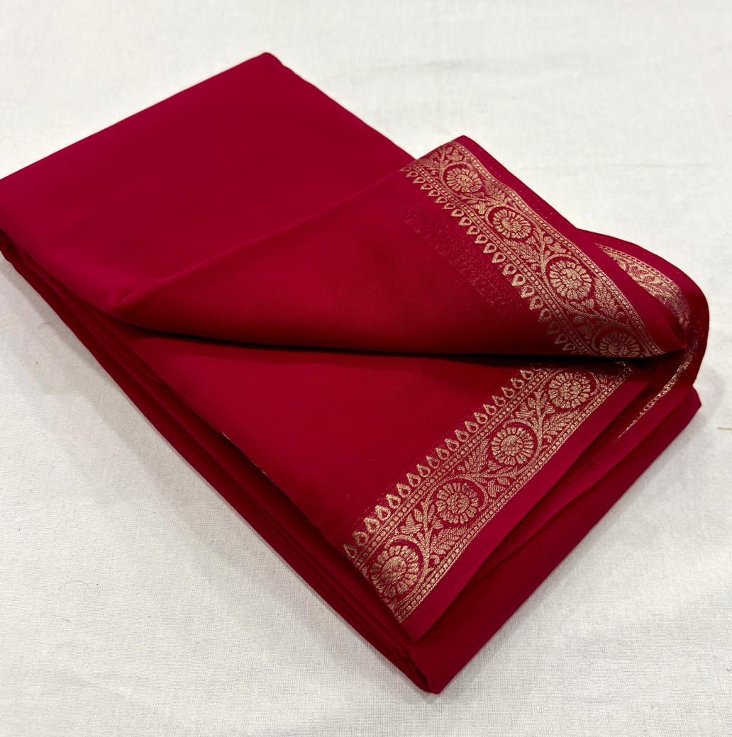 Semi Mysore Crape Silk Saree