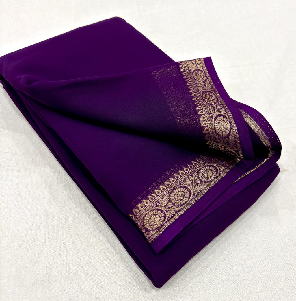 Semi Mysore Crape Silk Saree