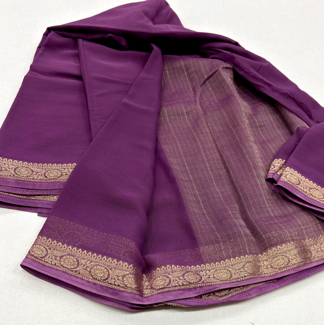 Semi Mysore Crape Silk Saree