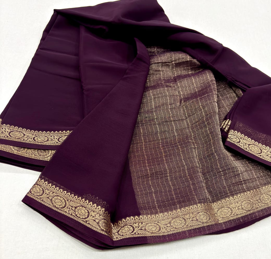 Semi Mysore Crape Silk Saree