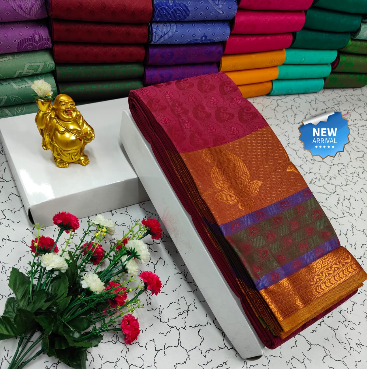 Semi Silk Blended Embossed Saree