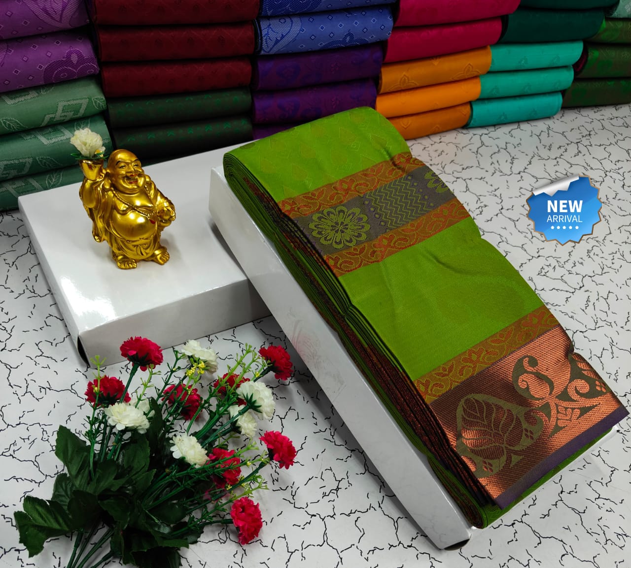 Semi Silk Blended Embossed Saree