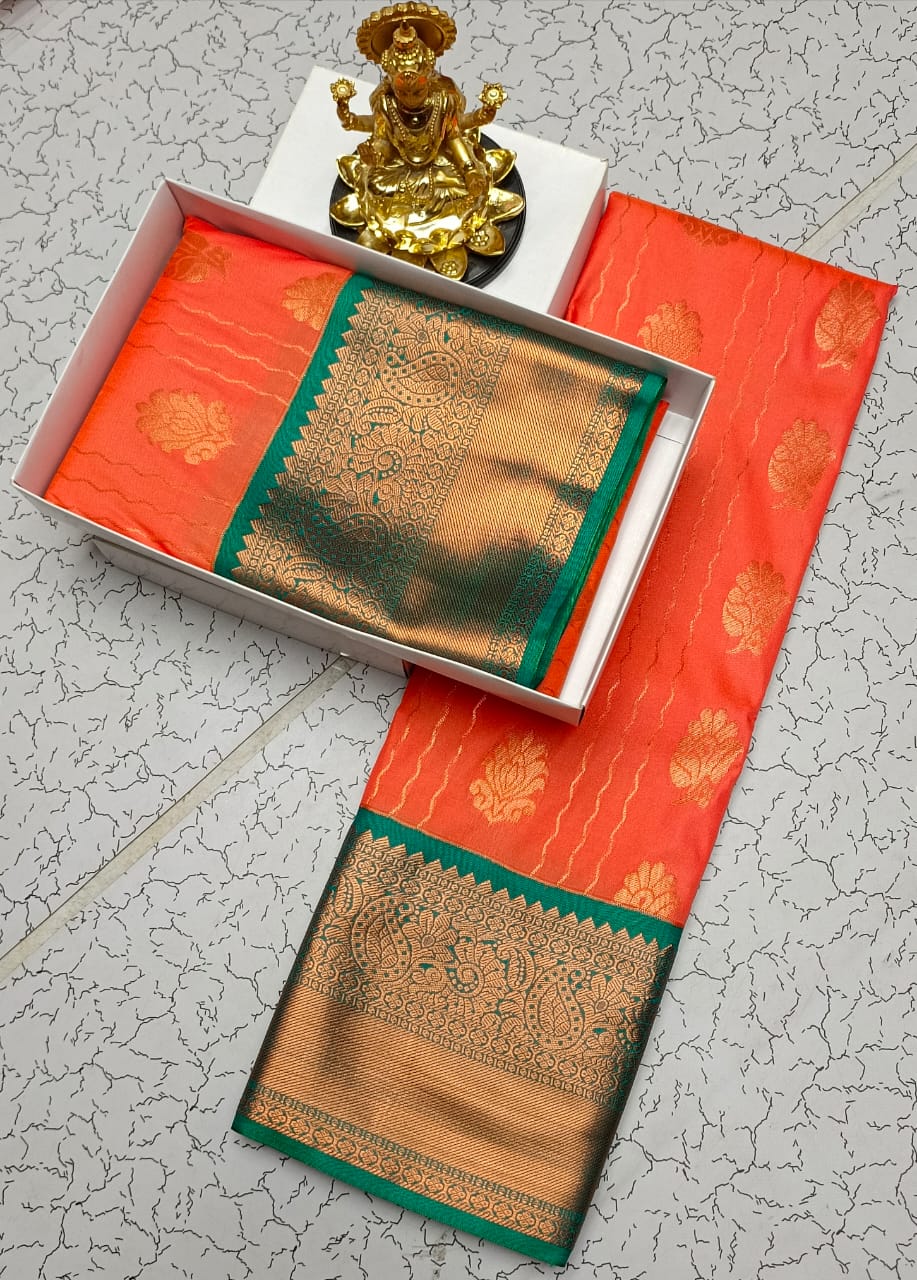 Traditional Semi Silk Saree with Zari Border