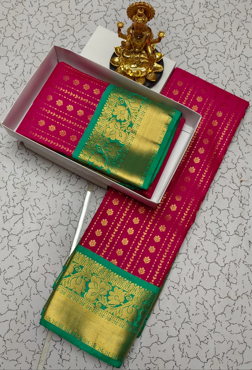 Traditional Semi Silk Saree with Zari Border