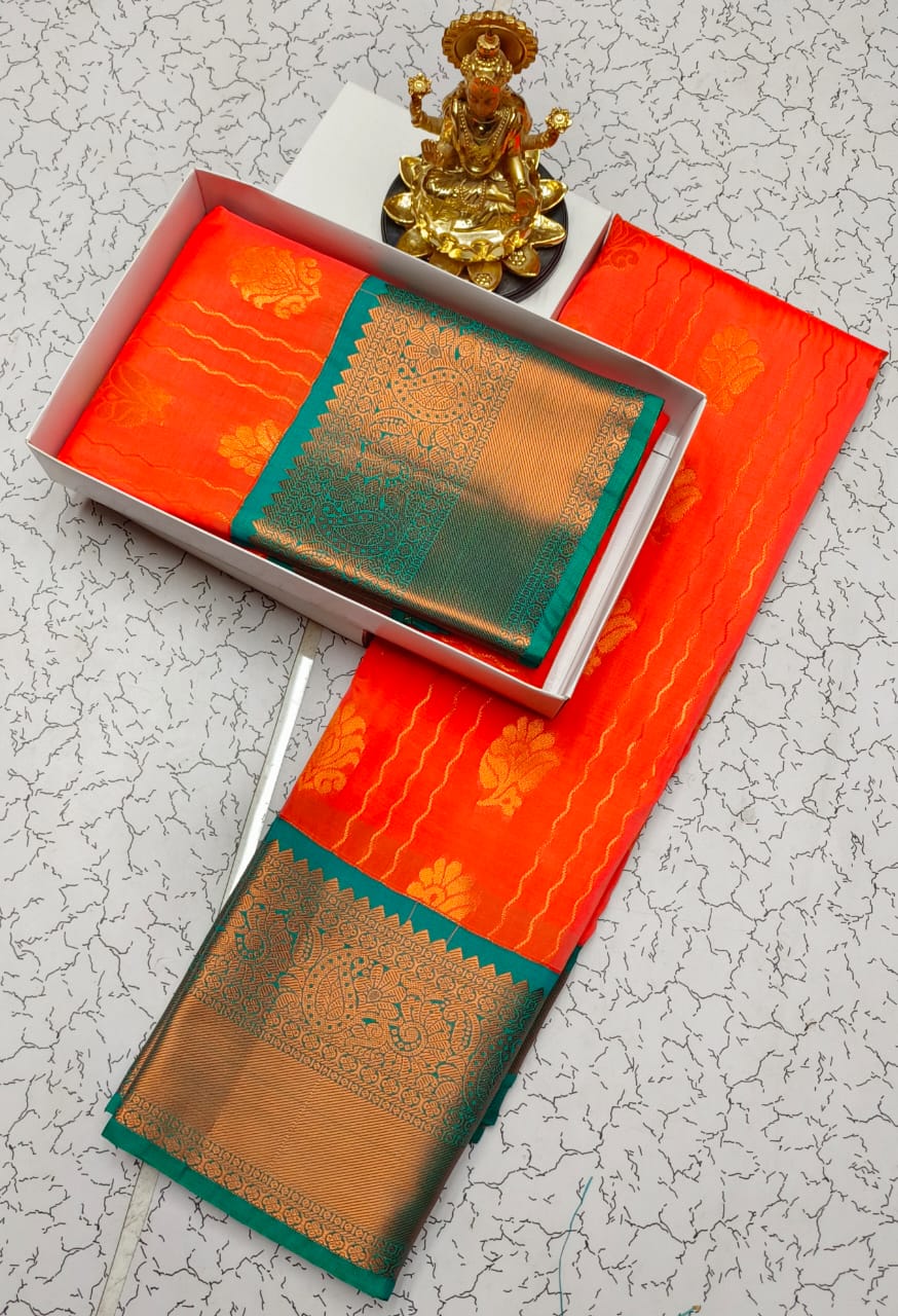 Traditional Semi Silk Saree with Zari Border