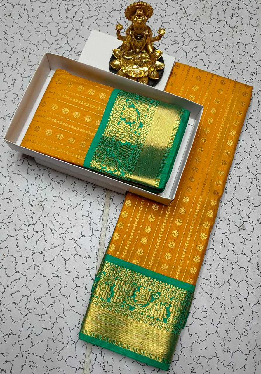 Traditional Semi Silk Saree with Zari Border