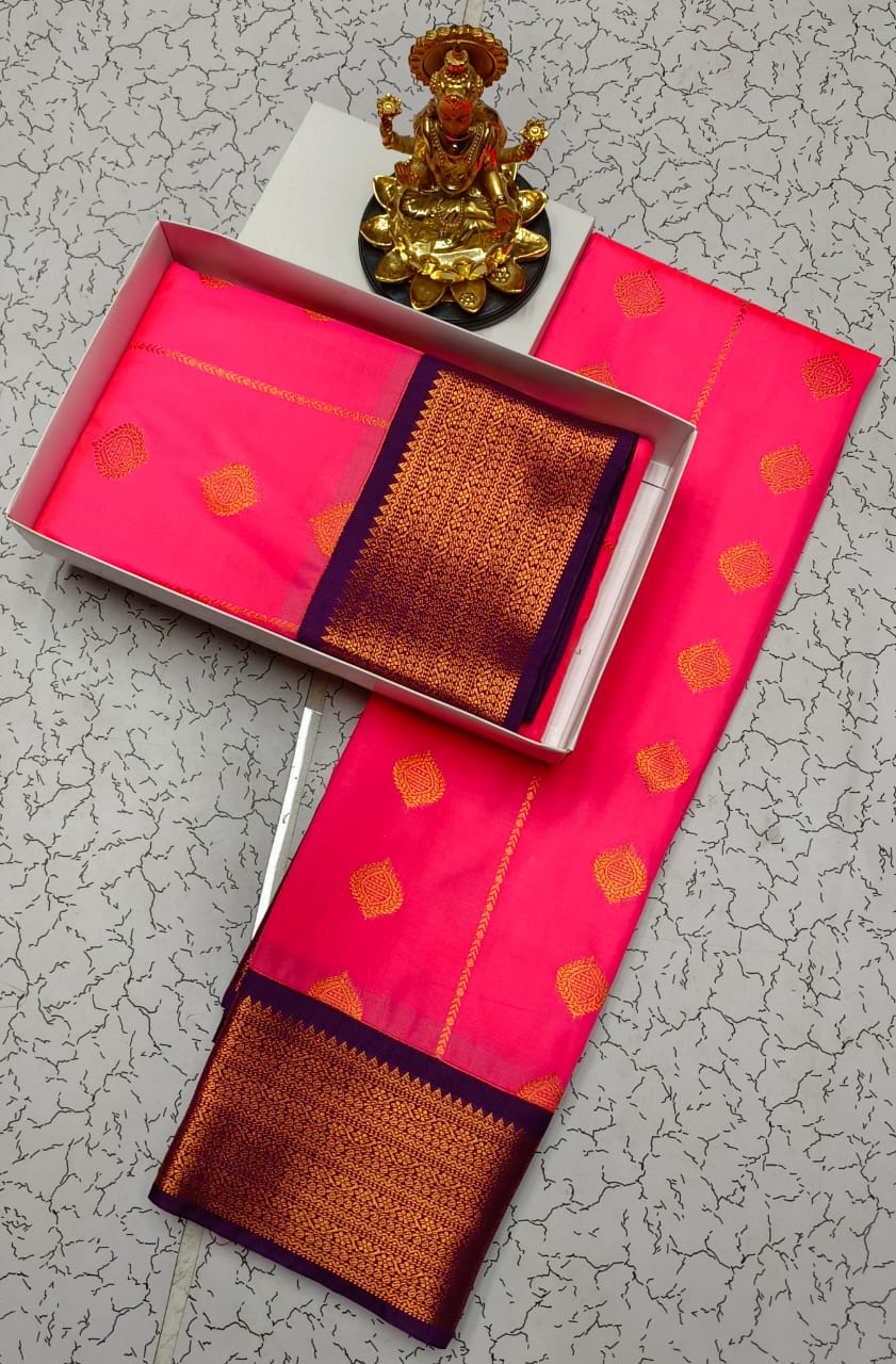 Traditional Semi Silk Saree with Zari Border